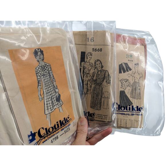 Vintage 1950's 60's Lot 9 CLOTILDE SEWING PATTERNS Anne Adams Marian Martin - Picture 5 of 6